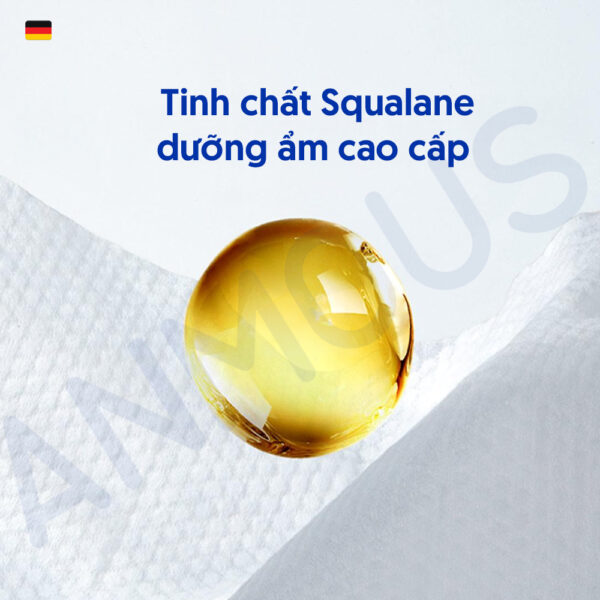 Khăn ướt cao cấp Anmous Squalane dưỡng ẩm sâu - Dày mềm vượt trội, hỗ trợ chăm sóc da khô (10 tờ)
