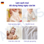 Nước giặt Anmous trẻ em Enzyme hoạt tính, khử mùi hôi sữa, sạch sâu, ít bọt - Làm sạch an toàn (1,2kg + 1,3kg)