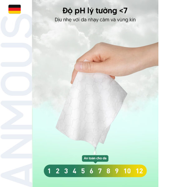 Giấy vệ sinh ướt Anmous tự tan dạng rút treo tường - Bổ sung lợi khuẩn, kháng khuẩn an toàn cho vùng kín và da nhạy cảm (80 tờ)