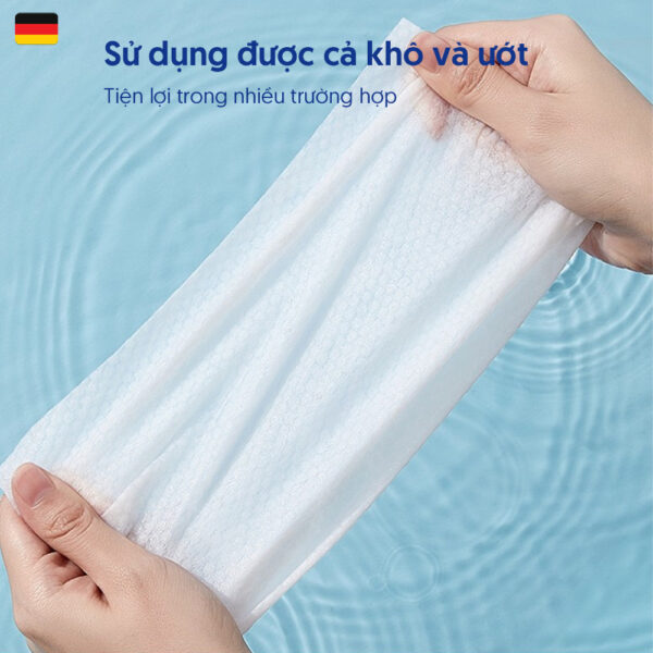 Khăn khô cao cấp Anmous Pro dạng rút treo tường, vân ngọc trai, dày mềm mịn, cho da nhạy cảm và trẻ nhỏ (120 tờ)