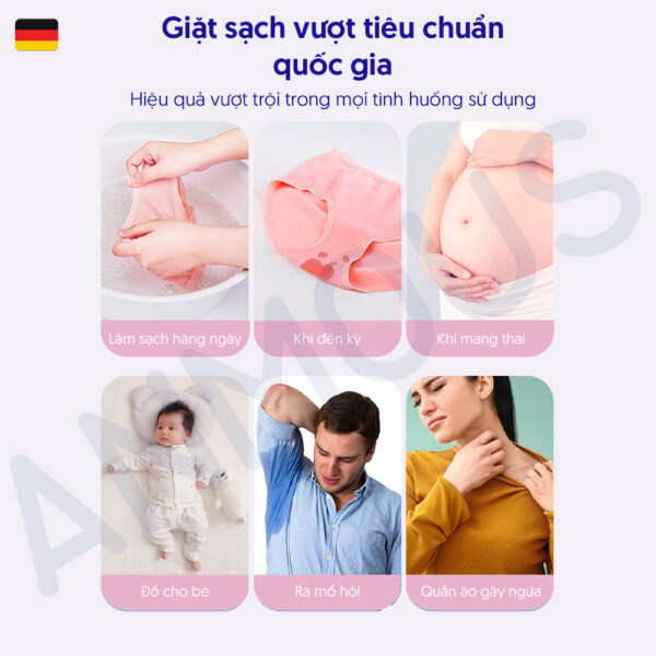 Nước giặt đồ lót Anmous 800ml - Enzyme kháng khuẩn, dịu nhẹ, tẩy vết ố, bảo vệ da tay