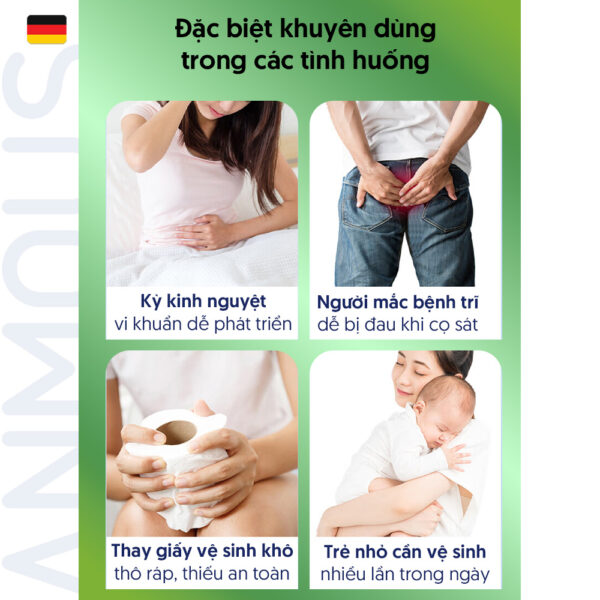 Giấy vệ sinh ướt Anmous tự tan, kháng khuẩn vượt trội - An toàn cho vùng kín, da nhạy cảm (80 tờ)