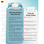 Khăn ướt Anmous nước biển Châu Âu tươi mát, khử mùi nhẹ - Vệ sinh tay, miệng, mông cho bé (8 tờ)