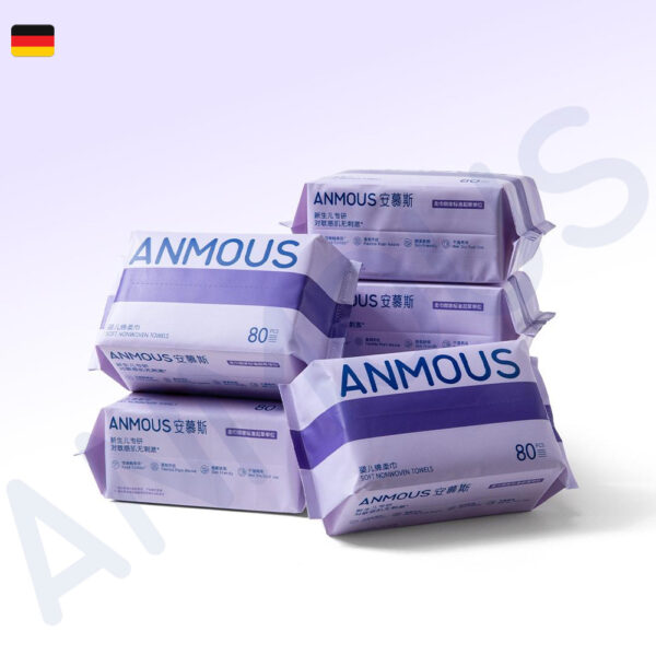Khăn khô Anmous đa năng kháng khuẩn, bền dai, không xơ - An toàn cho cả gia đình (80 tờ)