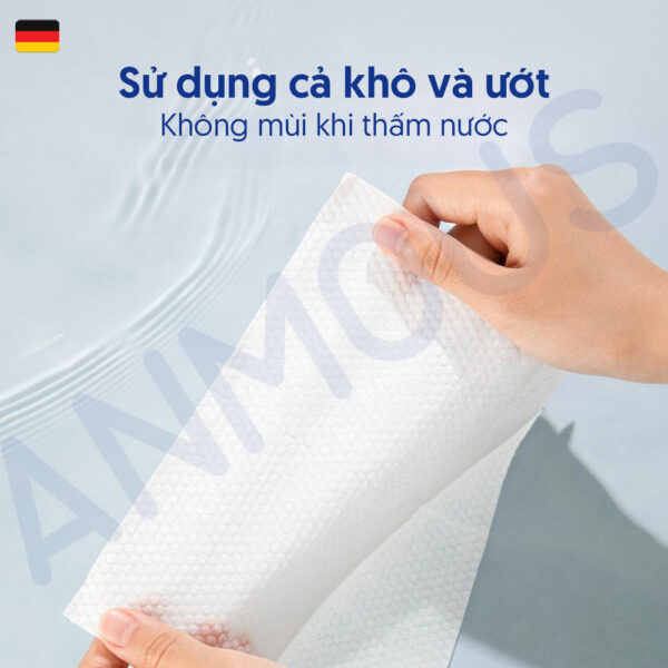 Khăn khô cao cấp Anmous Pro vân ngọc trai, dày mềm mịn, cho da nhạy cảm và trẻ nhỏ (20 tờ)