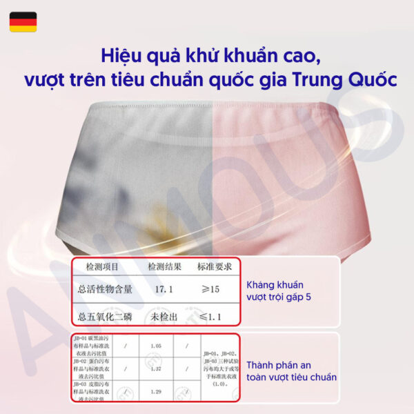 Nước giặt đồ lót Anmous 800ml - Enzyme kháng khuẩn, dịu nhẹ, tẩy vết ố, bảo vệ da tay