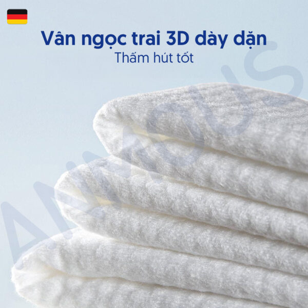 Khăn khô cao cấp Anmous Pro vân ngọc trai, dày mềm mịn, cho da nhạy cảm và trẻ nhỏ (20 tờ)