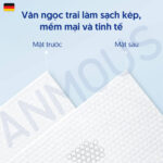 Khăn khô cao cấp Anmous Pro dạng rút treo tường, vân ngọc trai, dày mềm mịn, cho da nhạy cảm và trẻ nhỏ (120 tờ)