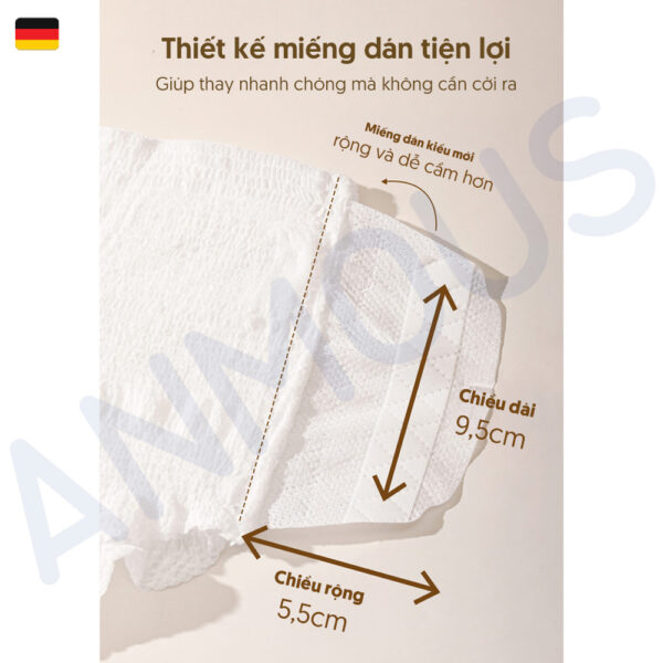 Băng vệ sinh dạng quần Anmous siêu mỏng, siêu thấm, bổ sung lợi khuẩn cân bằng hệ vi sinh vùng kín, Size 40 - 85kg (10 miếng)