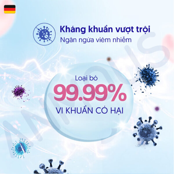 Nước giặt đồ lót Anmous 800ml - Enzyme kháng khuẩn, dịu nhẹ, tẩy vết ố, bảo vệ da tay