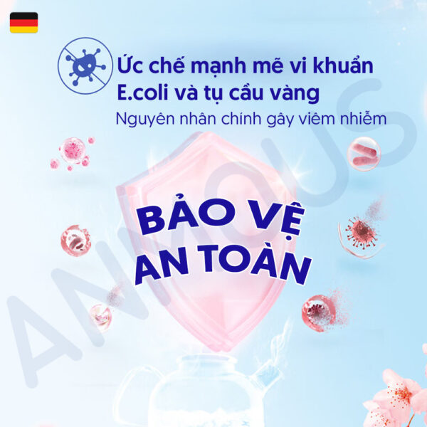 Nước giặt đồ lót Anmous 800ml - Enzyme kháng khuẩn, dịu nhẹ, tẩy vết ố, bảo vệ da tay