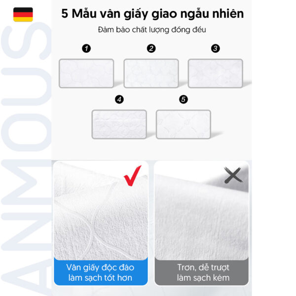 Giấy vệ sinh ướt Anmous tự tan, kháng khuẩn vượt trội - An toàn cho vùng kín, da nhạy cảm (80 tờ)