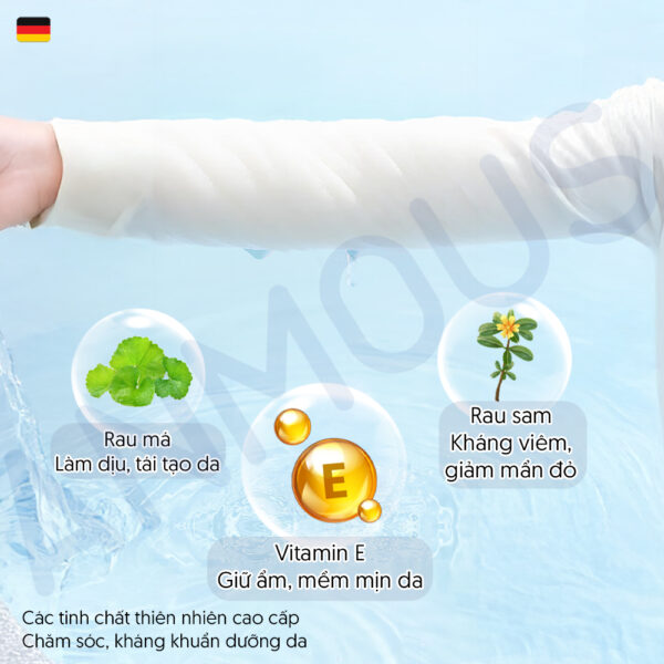 Khăn ướt Anmous nước biển Châu Âu tươi mát, khử mùi nhẹ - Vệ sinh tay, miệng, mông cho bé (8 tờ)