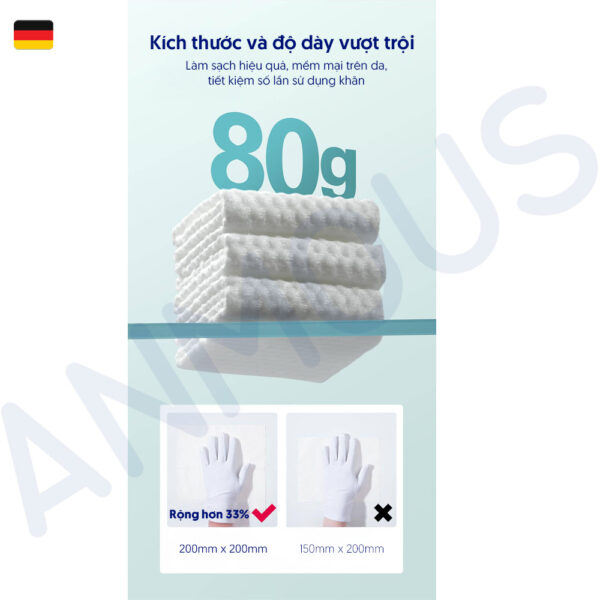 Khăn khô cao cấp Anmous dạng rút treo tường 100% Viscose siêu mềm mịn – Dày hơn, mềm mịn hơn cho da nhạy cảm và trẻ nhỏ (160 tờ)