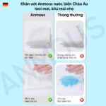 Khăn ướt Anmous nước biển Châu Âu tươi mát, khử mùi nhẹ - Vệ sinh tay, miệng, mông cho bé (8 tờ)