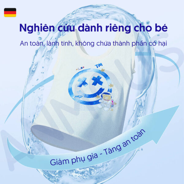 Nước giặt Anmous trẻ em Enzyme hoạt tính, khử mùi hôi sữa, sạch sâu, ít bọt - Làm sạch an toàn (1,2kg + 1,3kg)