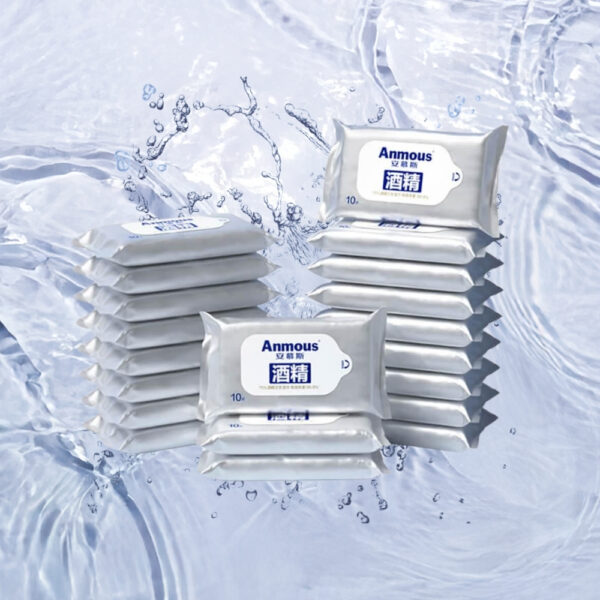 Khăn ướt khử trùng Anmous cồn 75% vệ sinh, diệt khuẩn, mềm mại thân thiện với da (10 tờ)