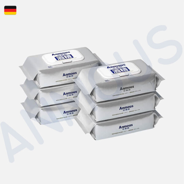 Khăn ướt khử trùng Anmous cồn 75% vệ sinh, diệt khuẩn, mềm mại thân thiện với da (50 tờ)