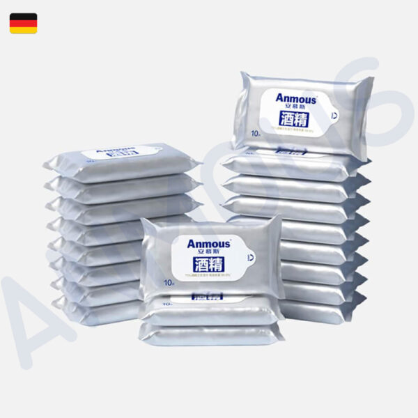 Khăn ướt khử trùng Anmous cồn 75% vệ sinh, diệt khuẩn, mềm mại thân thiện với da (50 tờ)