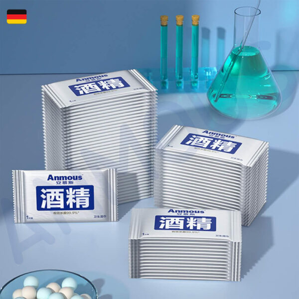 Khăn ướt khử trùng Anmous cồn 75% vệ sinh, diệt khuẩn, mềm mại thân thiện với da (50 tờ)