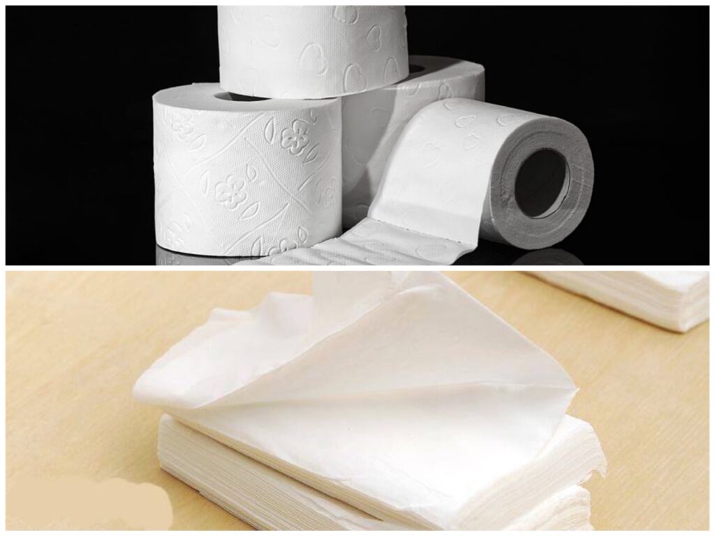 So sánh khăn giấy rút và giấy cuộn