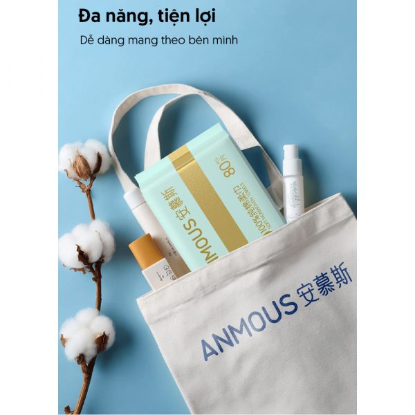Khăn khô Anmous 100% cotton Tân Cương - Dịu nhẹ, tinh khiết cho làn da nhạy cảm và trẻ nhỏ (80 tờ)