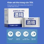 Khăn ướt khử trùng Anmous cồn 75% vệ sinh, diệt khuẩn, mềm mại thân thiện với da (Hộp 36 tờ lẻ)