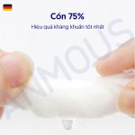 Khăn ướt khử trùng Anmous cồn 75% vệ sinh, diệt khuẩn, mềm mại thân thiện với da (Hộp 36 tờ lẻ)