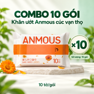 Combo khăn ướt Anmous cúc vạn thọ gói nhỏ